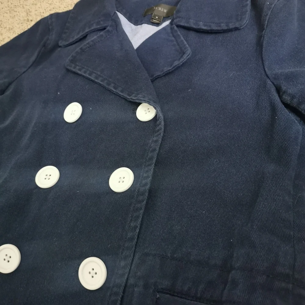 Women's‎ J.Crew Peacoat in Heavyweight Cotton | Color: Blue | Size: 4 - Picture 6 of 14